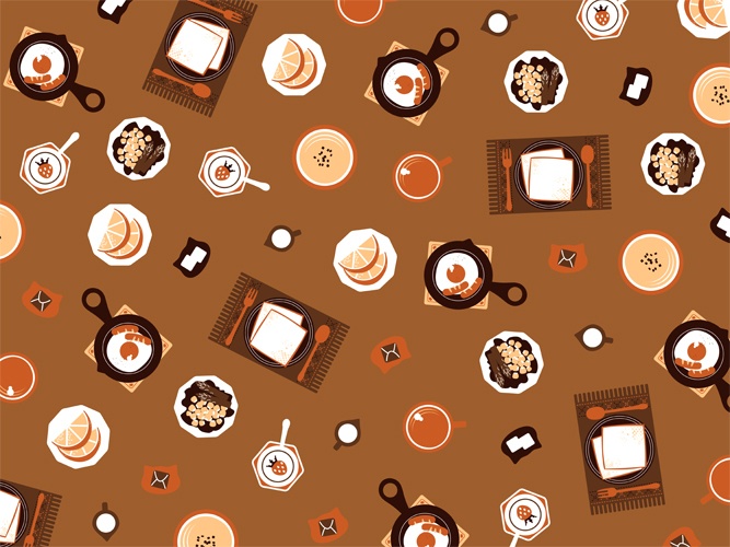 朝ごパンのパターン素材高解像度