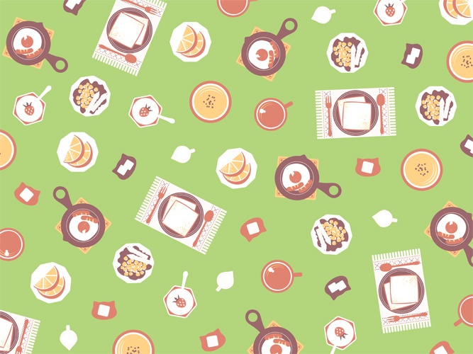 朝ごパンのパターン素材高解像度