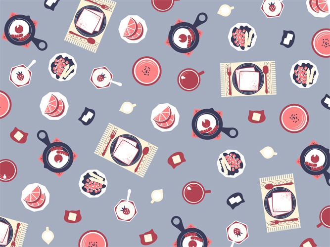 朝ごパンのパターン素材高解像度