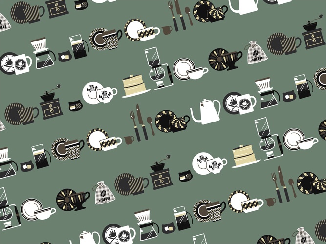 コーヒーカップのパターン素材高解像度