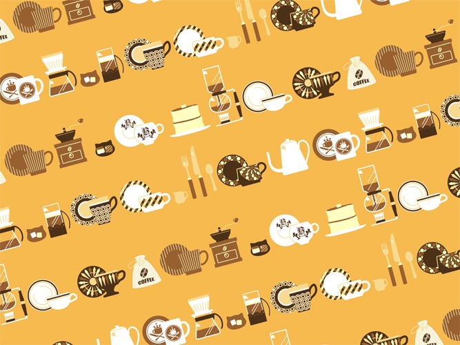 コーヒーカップのパターン素材高解像度
