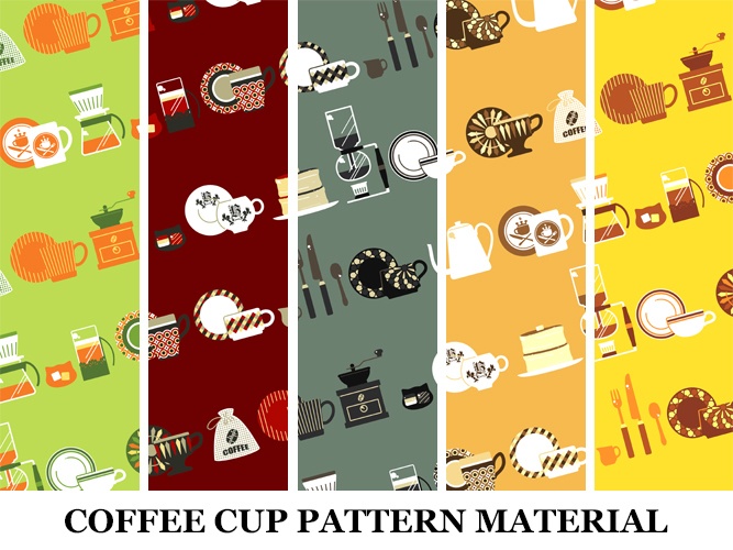 コーヒーカップのパターン素材高解像度
