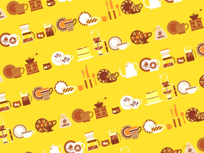 コーヒーカップのパターン素材高解像度