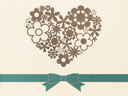 レースエンブレムと花ハートの背景素材高解像度
