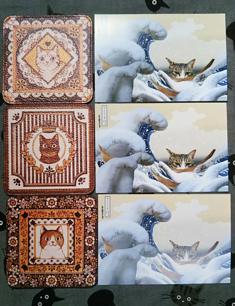 猫コースター＆ポストカード