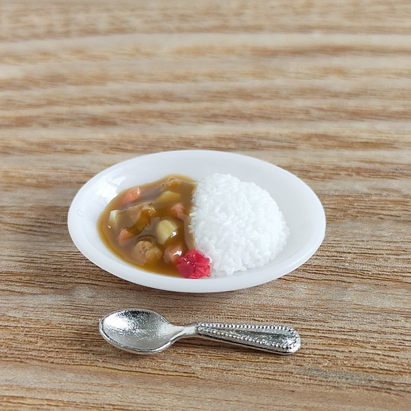 カレーライスのストラップ ミニチュア 食品サンプル ハンドメイド