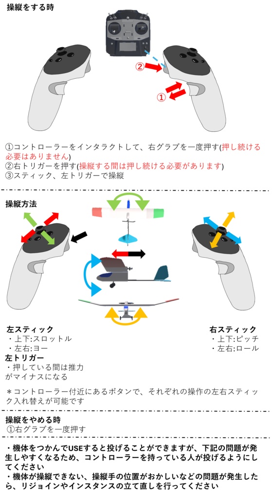 VRChatワールド向けラジコン飛行機システム