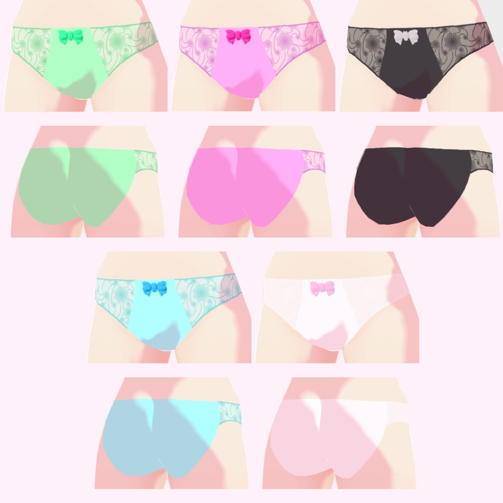 【VRoidStudio正式版向け】パンツ3種×5色セット