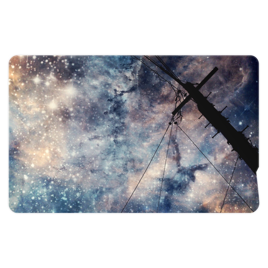 ICカードステッカー(2枚1組):宇宙×電柱(青)