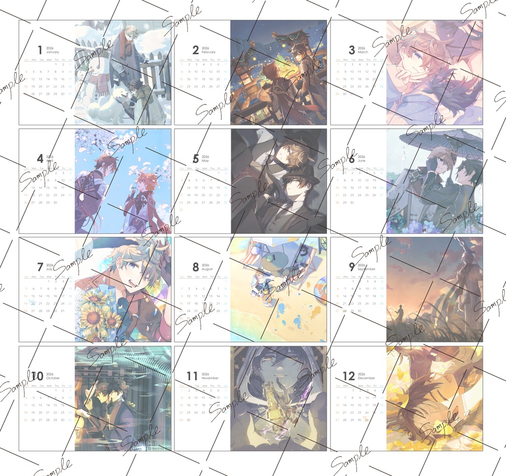 タル鍾 卓上カレンダー2026