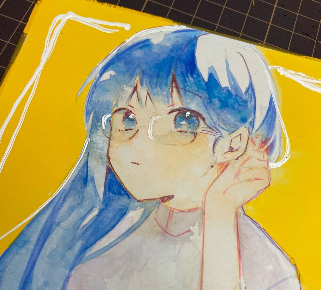 直筆色紙イラスト【珈琲neco】