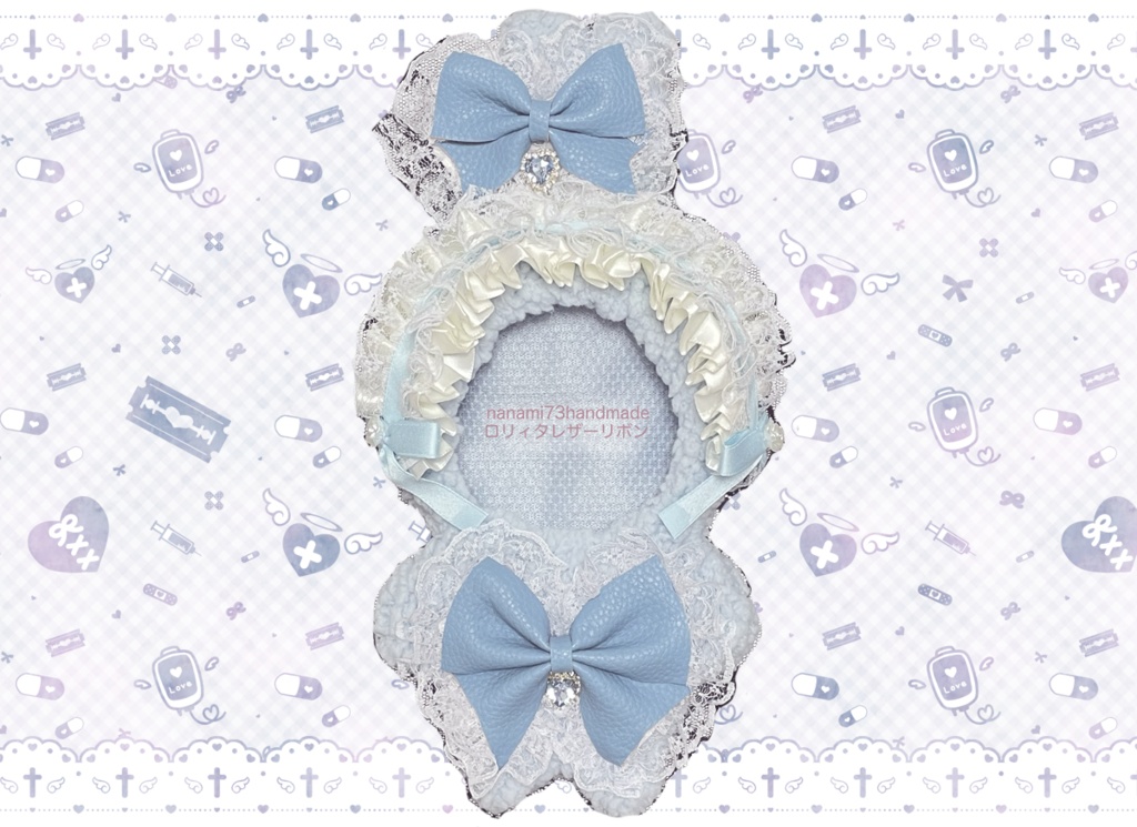 【Mサイズぬい服】ロリィタレザーリボン🎀🍨ラムネ🩵🎄クリスマスSALE