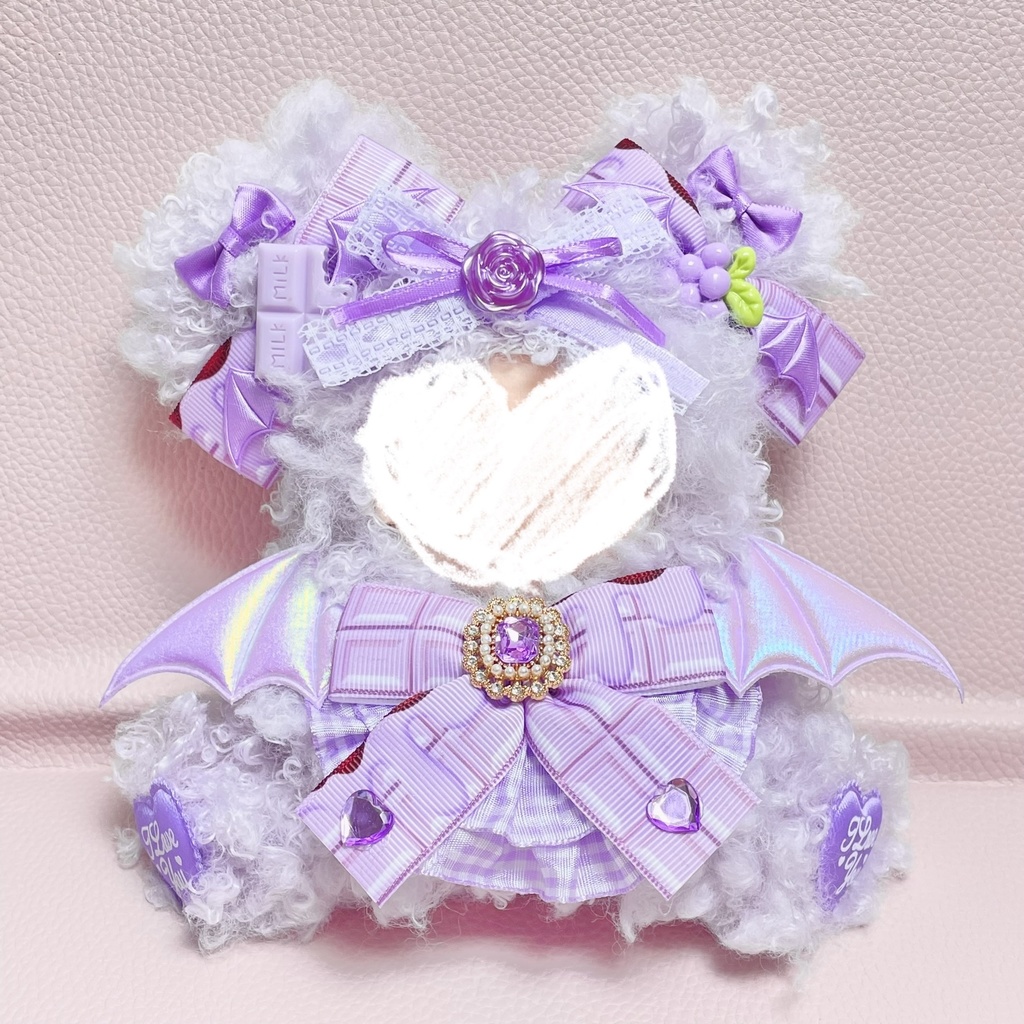 おすわりSサイズぬい服🍇🍫🎀やんちゃファーのぶどうチョコリボンデビルくま🦇🧸