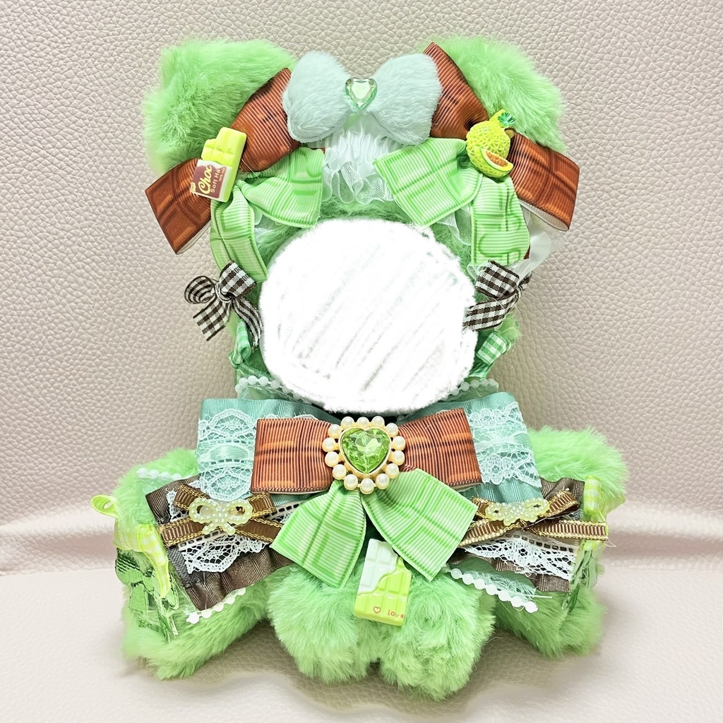 SM中間サイズぬい服🍈🍫Melon chocolate × milk chocolate pearl ribbon(裏地あり)