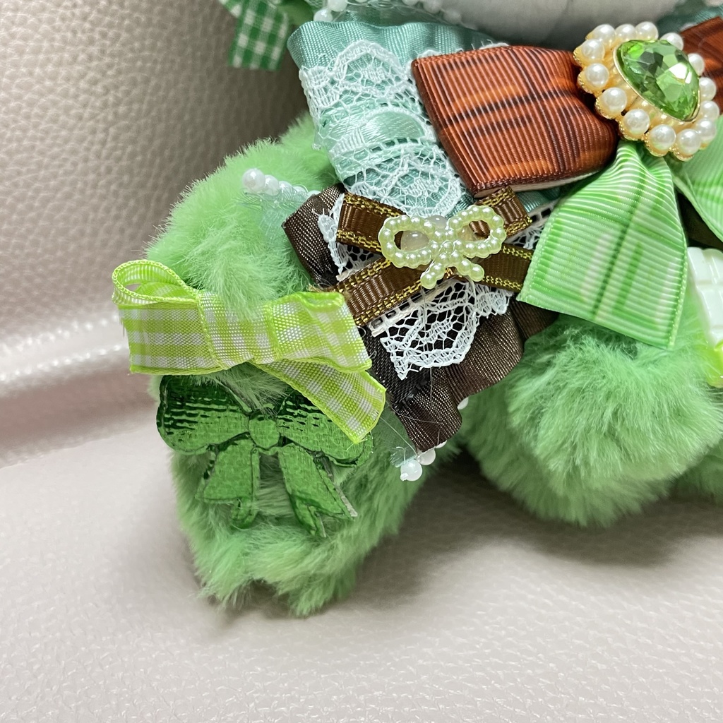 SM中間サイズぬい服🍈🍫Melon chocolate × milk chocolate pearl ribbon(裏地あり)