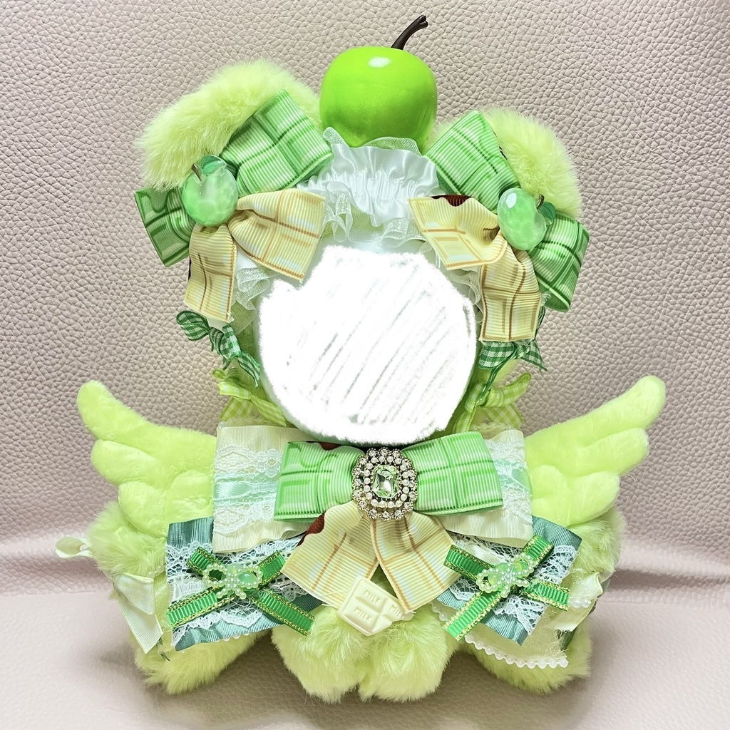 SM中間サイズぬい服🍏green apple chocolate pearl ribbon angel(裏地あり)