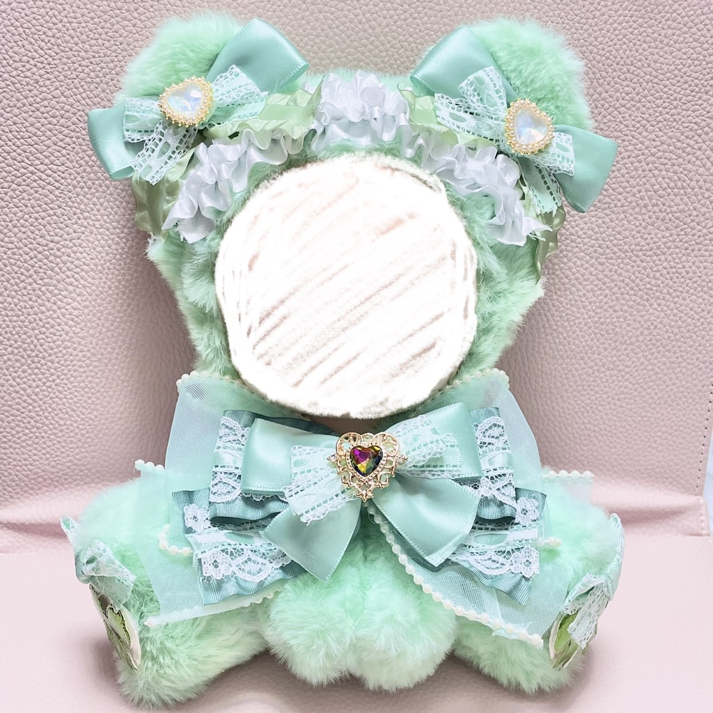 Mサイズぬい服💚pure bijou ribbon pastel green(裏地あり)