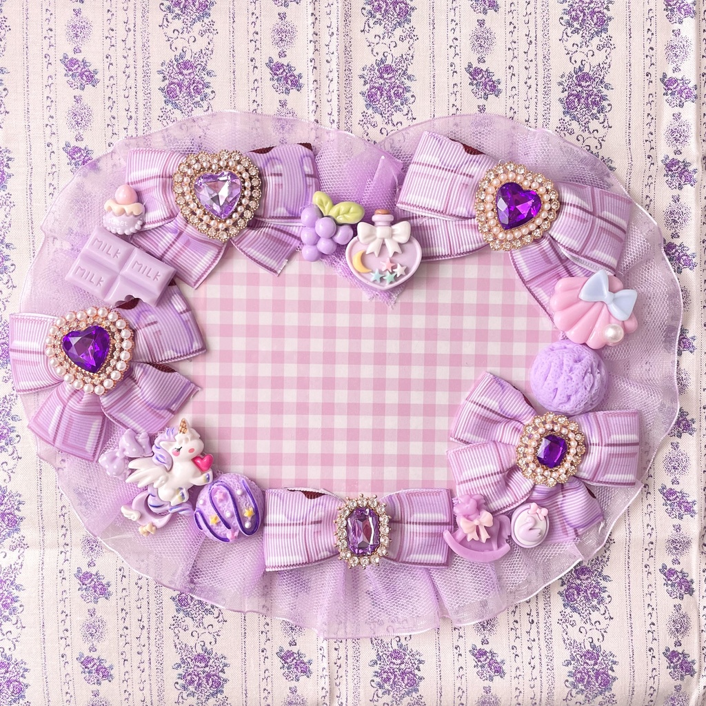 ポストカードサイズ硬質カードケースデコ🍇🍫Grape chocolate