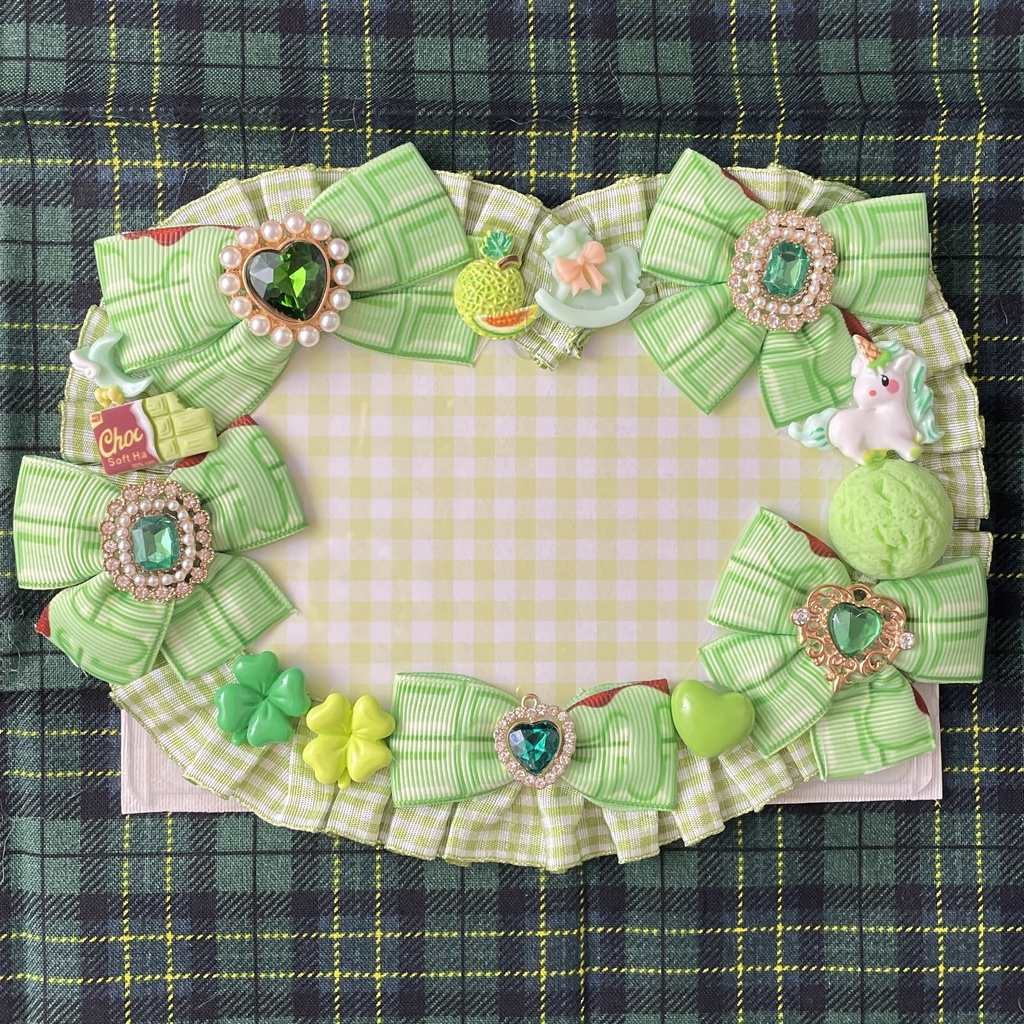 ポストカードサイズ硬質カードケースデコ🍈🍫Melon chocolate