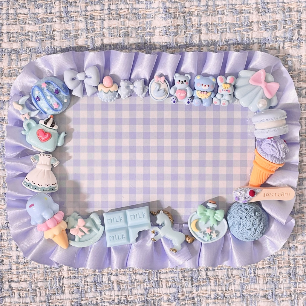 L判サイズ硬質カードケースデコ💠Skyblue assort