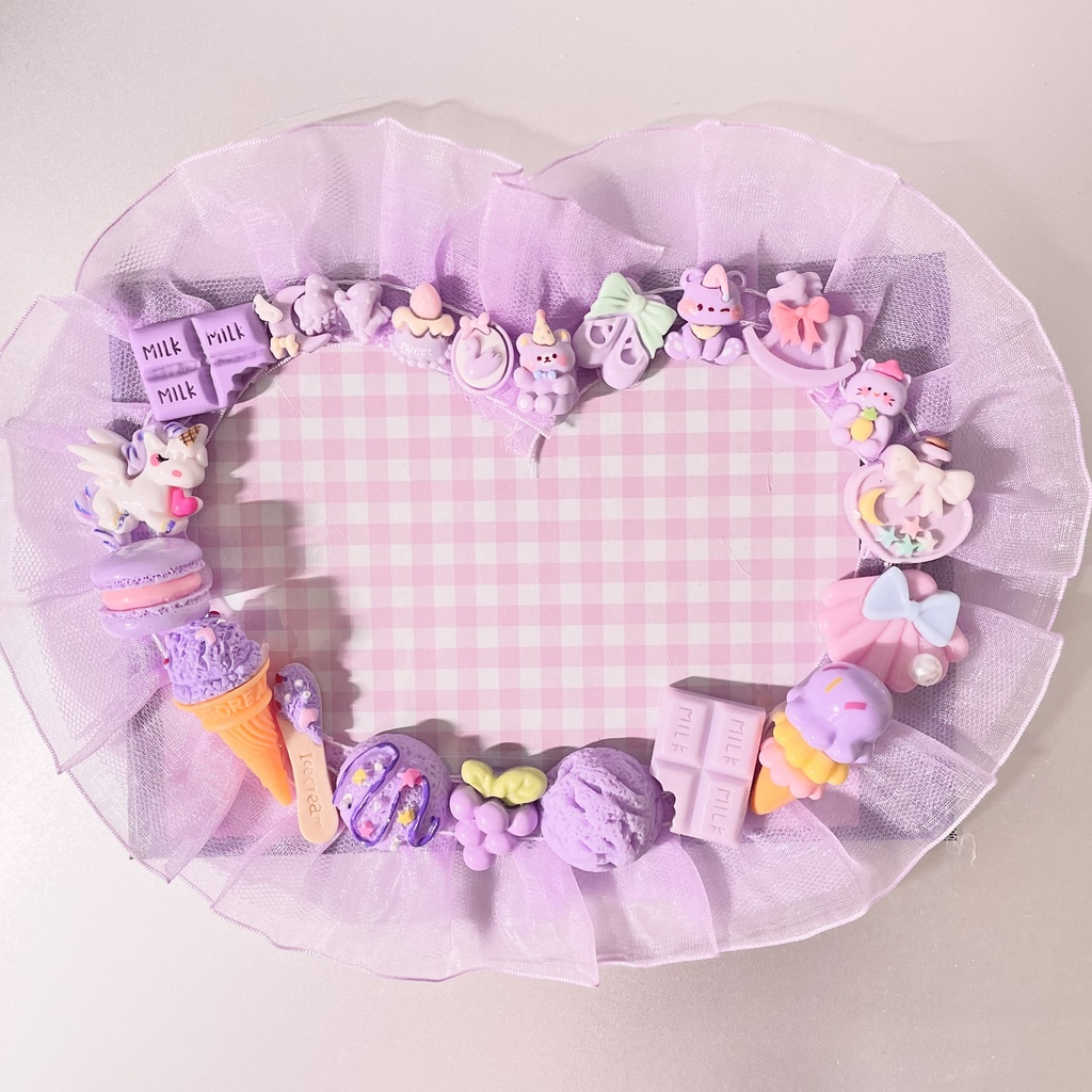ポストカードサイズ硬質カードケースデコ💜purple assort