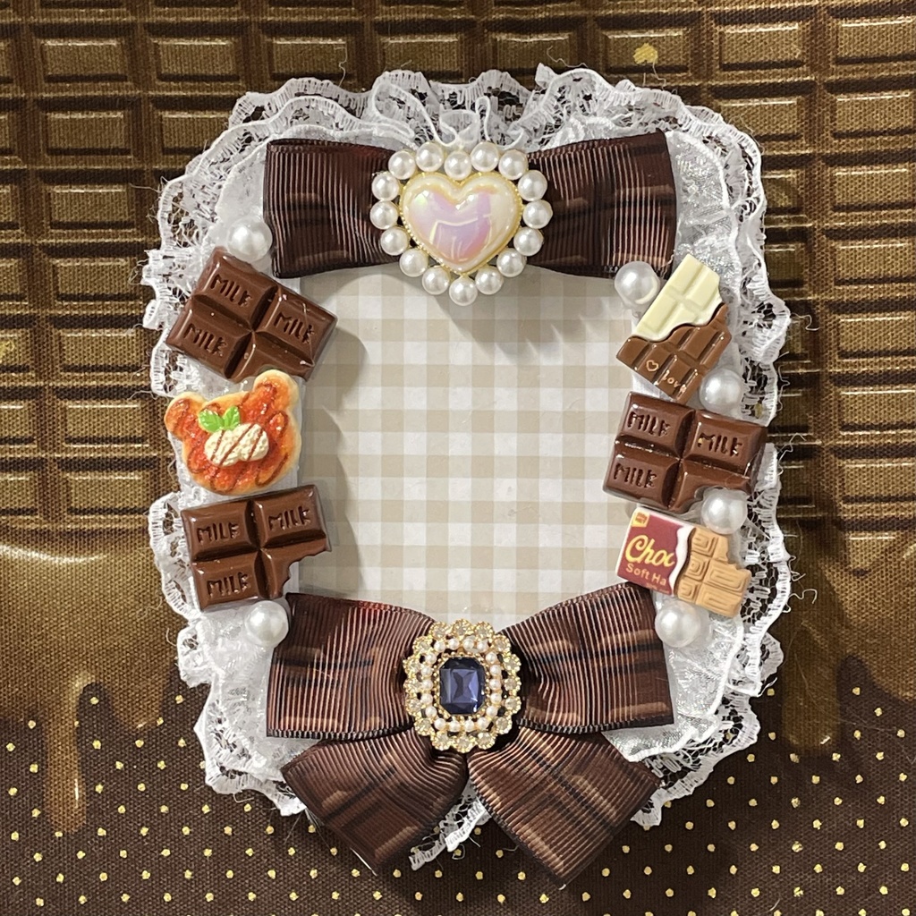B8サイズ硬質カードケースデコ🍫Bitter chocolate