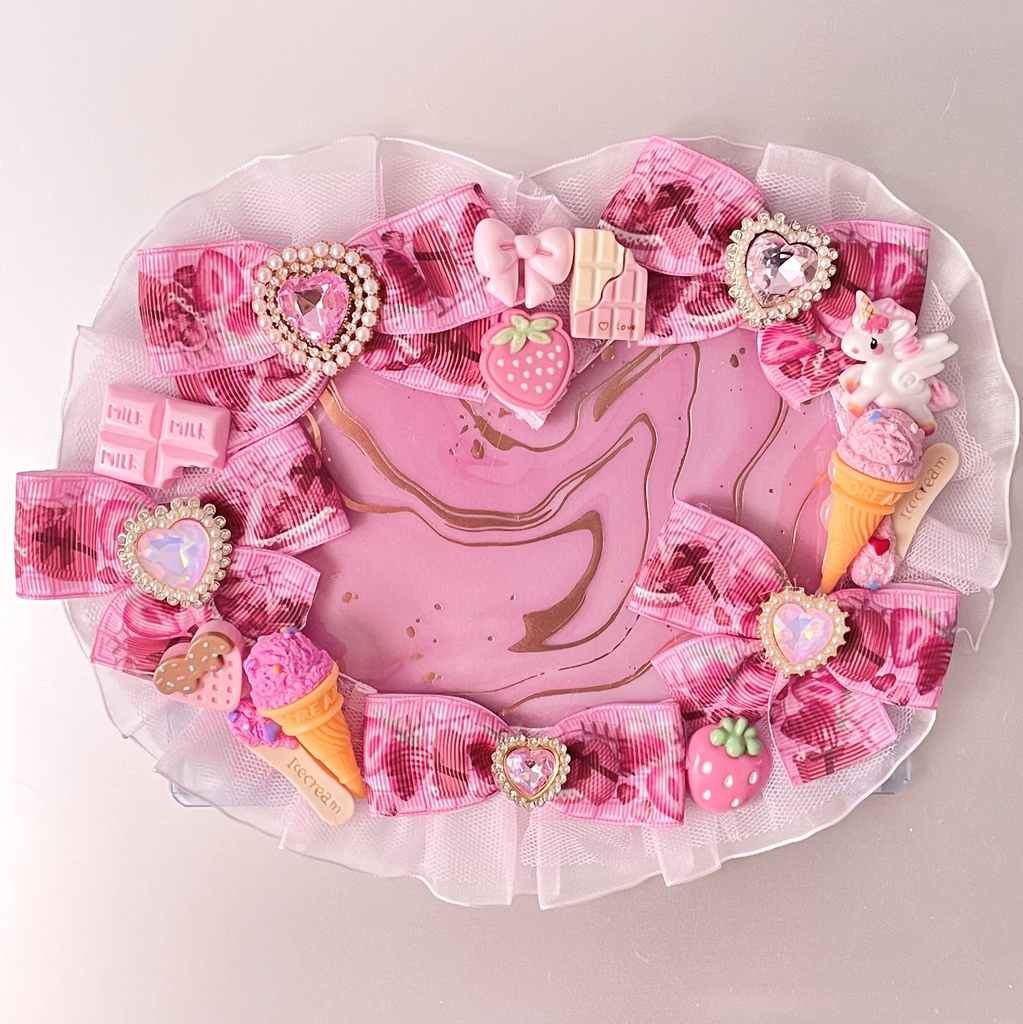ポストカードサイズ硬質カードケースデコ💖🍫strawberry chocolate