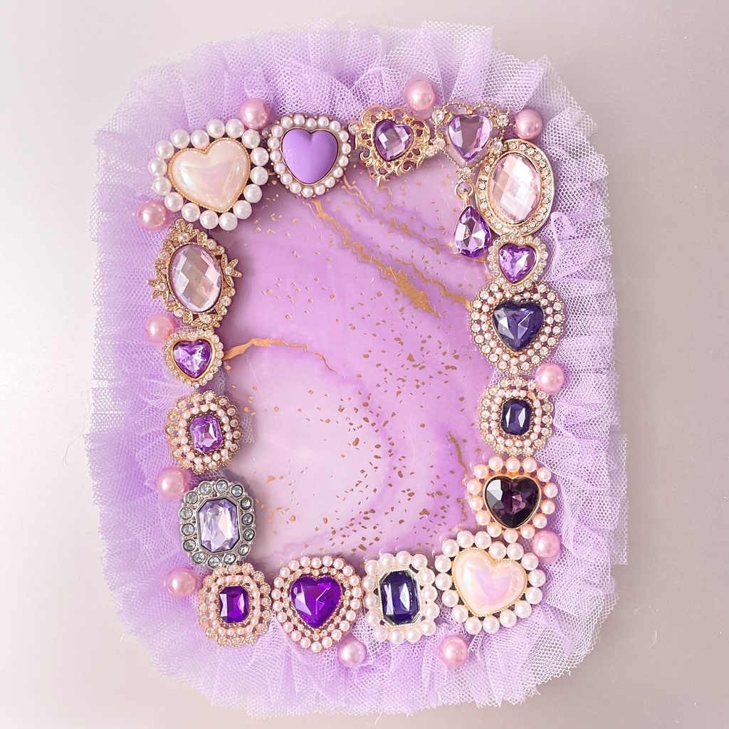 L判サイズ硬質カードケースデコ💜purple bijou assort 