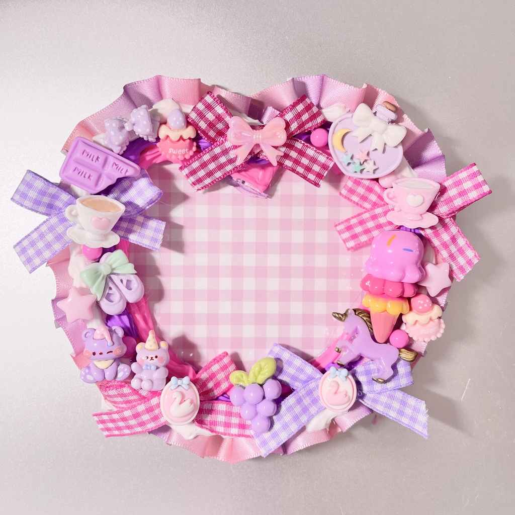 スクエアサイズ硬質カードケースデコ🍓🍇double berry whip cream