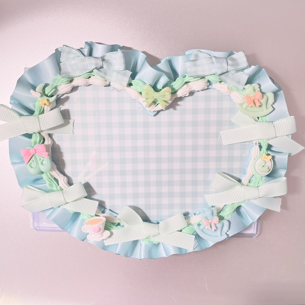 ポストカードサイズ硬質カードケースデコ🌱mint cream