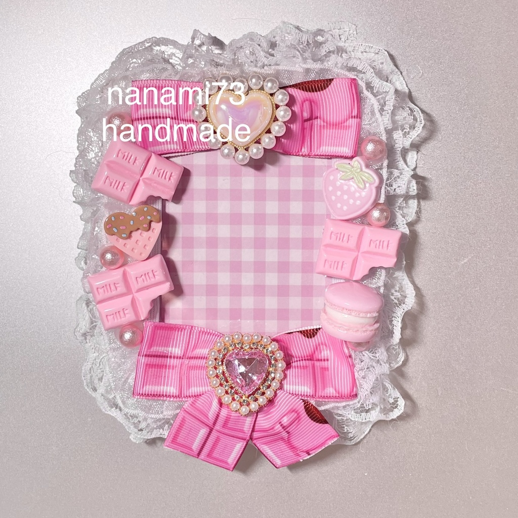 B8サイズ硬質カードケースデコ🍓strawberry chocolate