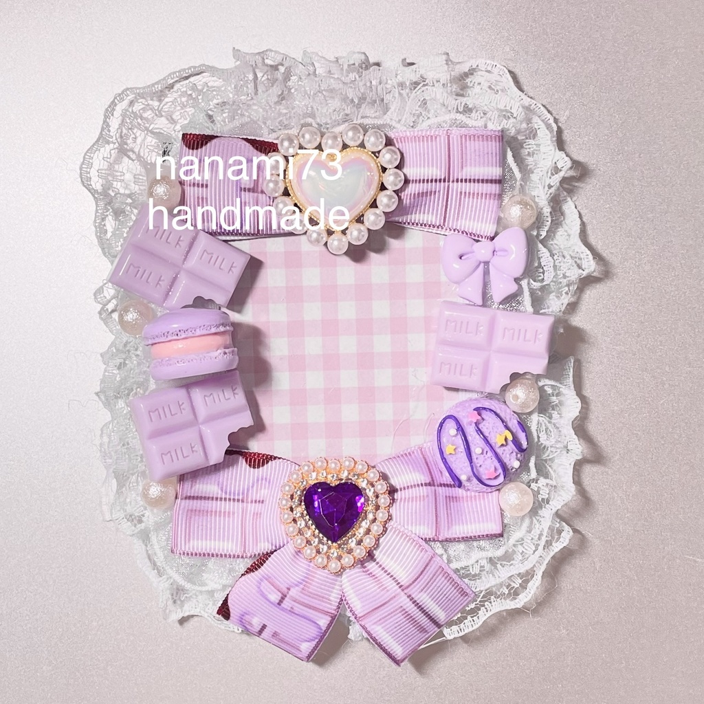 B8サイズ硬質カードケースデコ🍇Grape chocolate