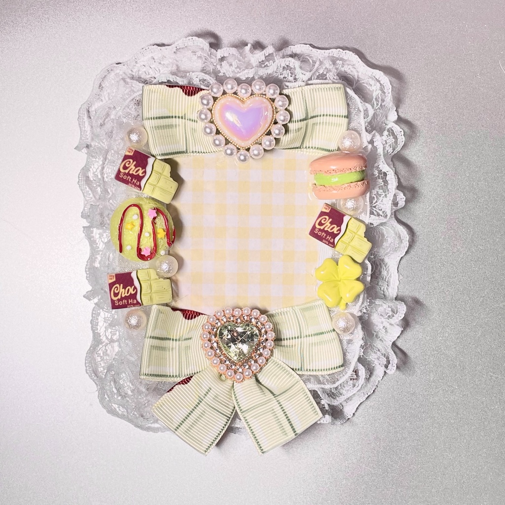 B8サイズ硬質カードケースデコ🍵抹茶チョコレート