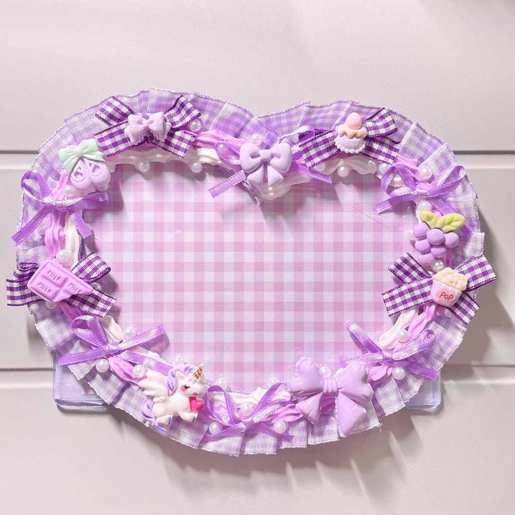 ポストカードサイズ硬質カードケースデコ🍇Grape whip cream②