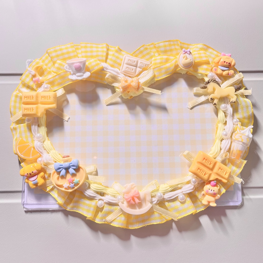 ポストカードサイズ硬質カードケースデコ🍋Lemon whip cream