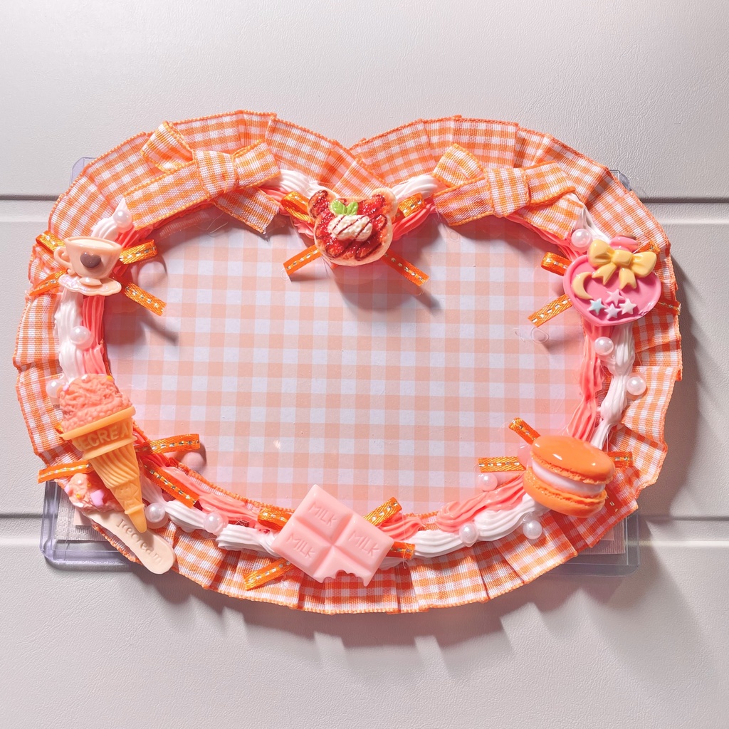 ポストカードサイズ硬質カードケースデコ🍊Orange whip cream