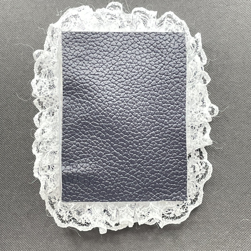 B8サイズ硬質カードケースデコ💜🎀Sugary frill frame purple