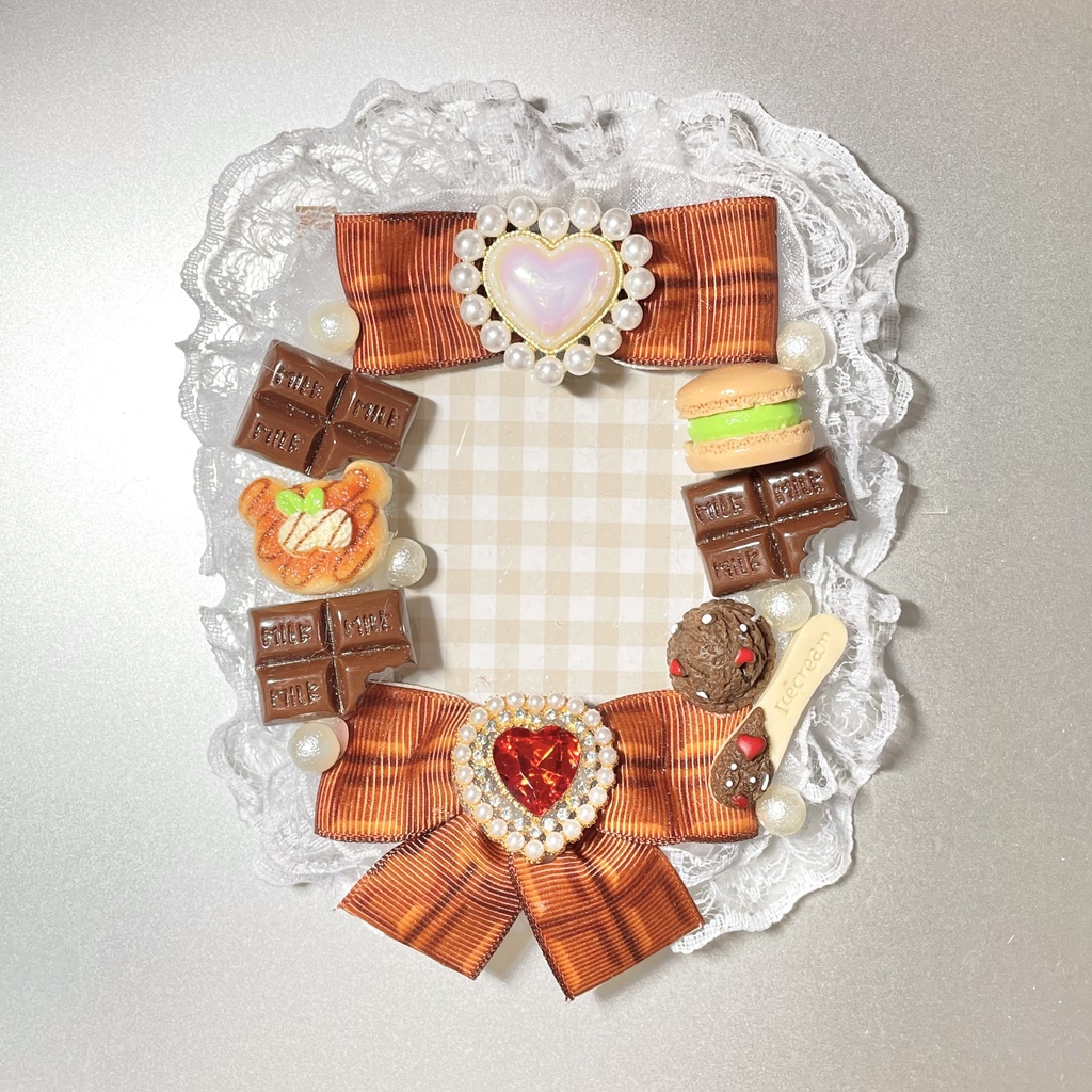 B8サイズ硬質カードケースデコ🍫Milk chocolate