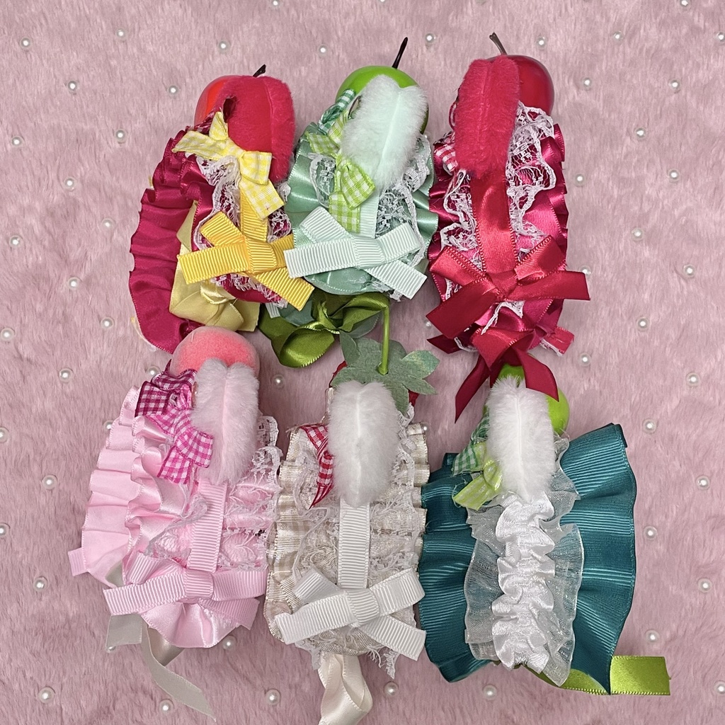 Sサイズ&SM中間サイズ兼用ぬい服🍎🍏🍑🍓🍐headdress