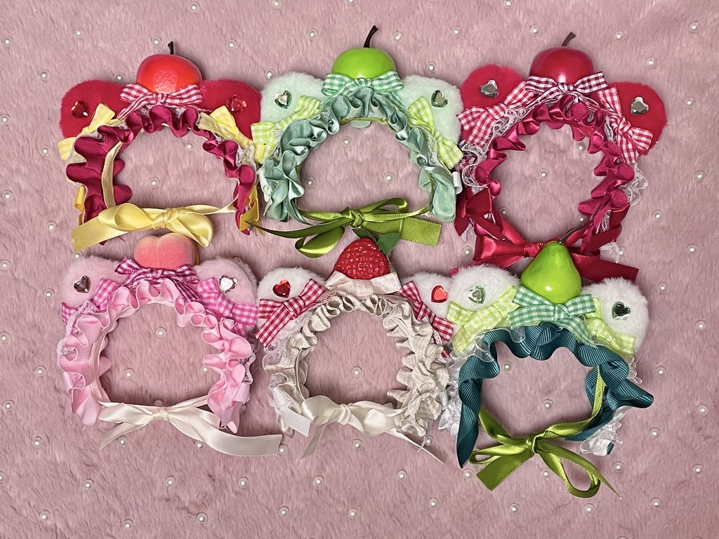 Sサイズ&SM中間サイズ兼用ぬい服🍎🍏🍑🍓🍐headdress