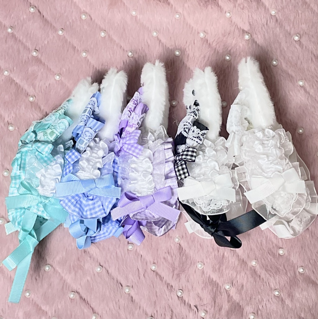 Sサイズ&SM中間サイズ兼用ぬい服🐇🎀うさ耳ヘッドドレス