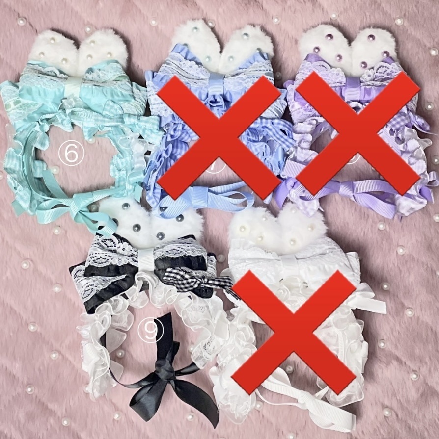 Sサイズ&SM中間サイズ兼用ぬい服🐇🎀うさ耳ヘッドドレス