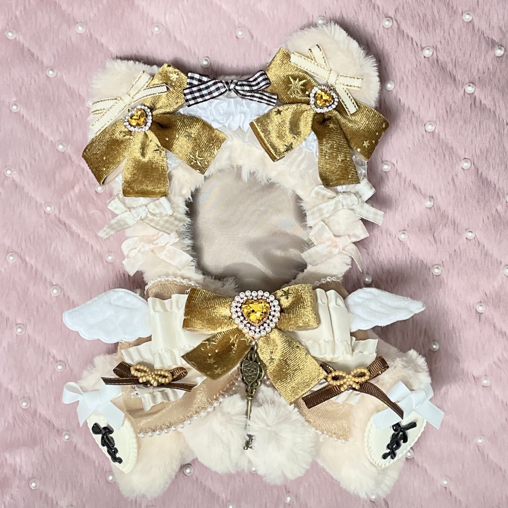 Mサイズぬい服🗝✨antique gold twinkle velours ribbon(裏地あり)