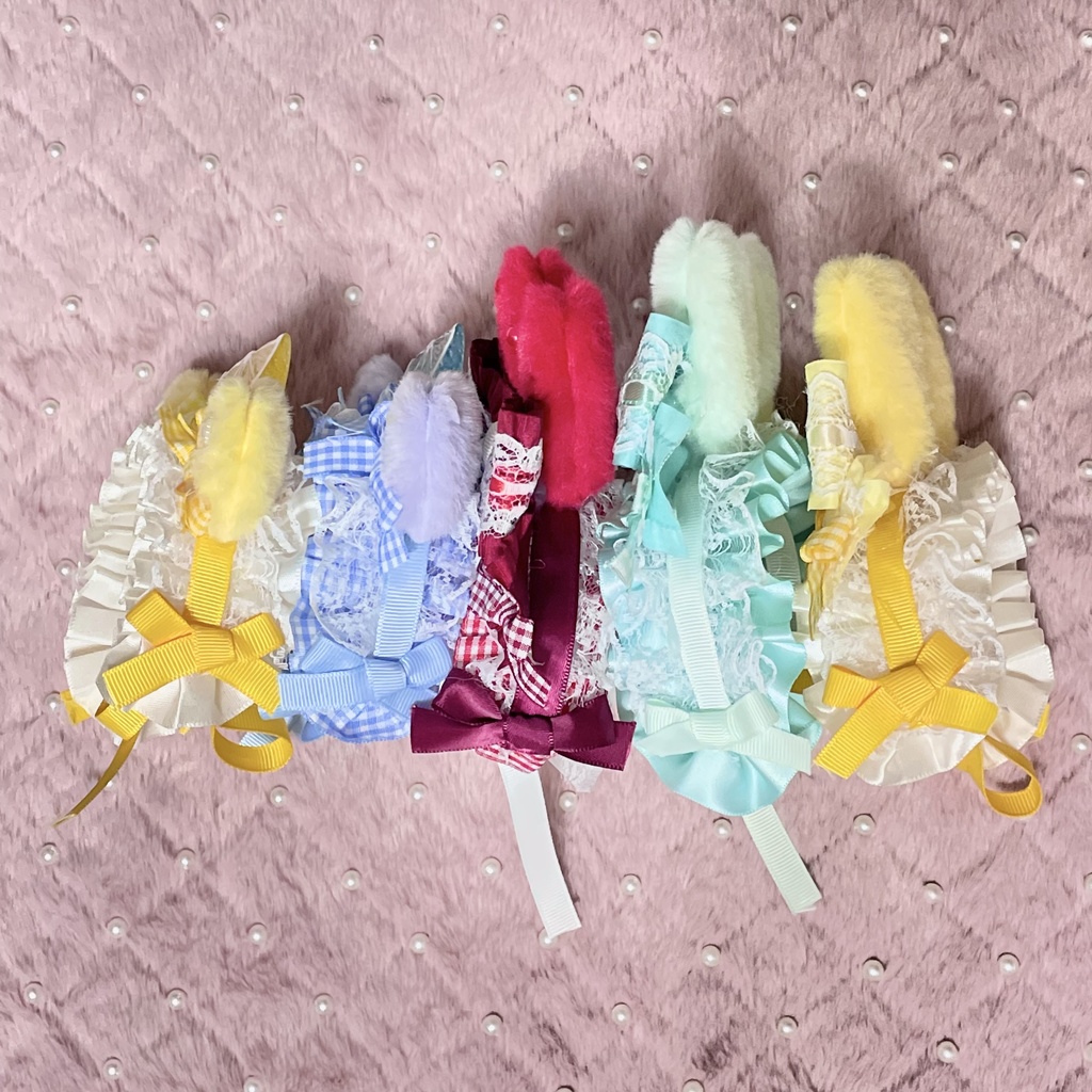 Sサイズ&SM中間サイズ兼用ぬい服🐈🐇ヘッドドレス