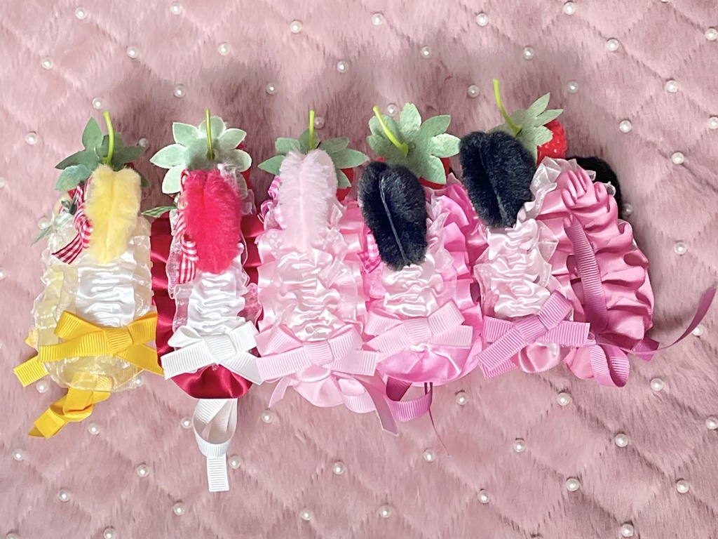 Sサイズ&SM中間サイズ兼用ぬい服🍓Strawberry Headdress