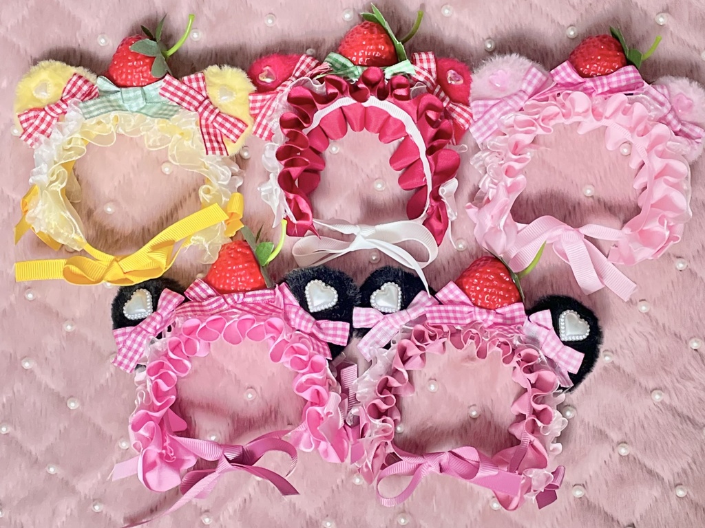 Sサイズ&SM中間サイズ兼用ぬい服🍓Strawberry Headdress