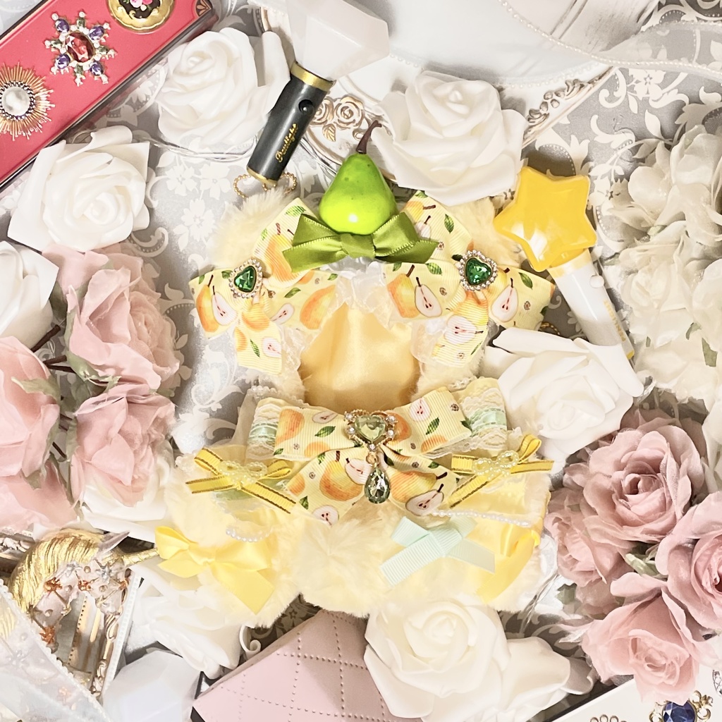Sサイズぬい服🍐💛Pear pearl ribbon(裏地あり)