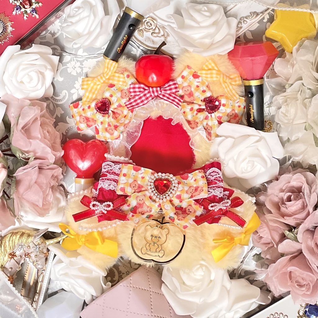 ※Sサイズぬい服🍯🍎Honey apple pearl ribbon(裏地あり)