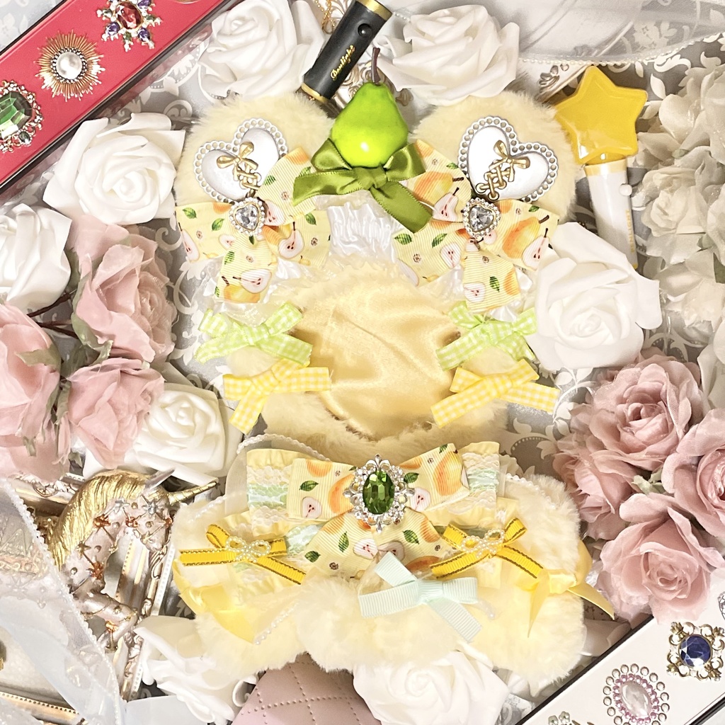Mサイズぬい服🍐💛Pear pearl ribbon(裏地あり)