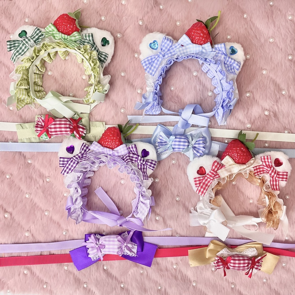 🍓🐈strawberry cat Sサイズ&SM中間サイズ兼用ぬい服